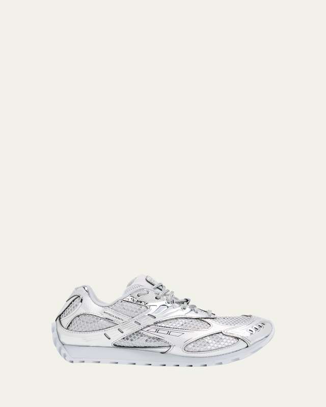 Orbit Metallic Technical Fishnet Low-Top Sneakers